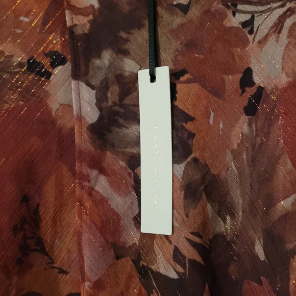 NWT- Elegant Floral Blouse - Autumn Hues - Picture 5 of 6